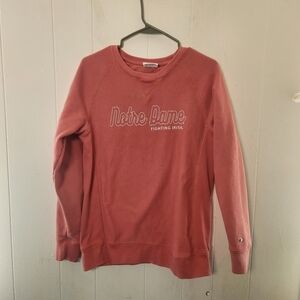 Champion Reverse Weave Salmon Pink Notre Dame Pullover Size Medium vintage
